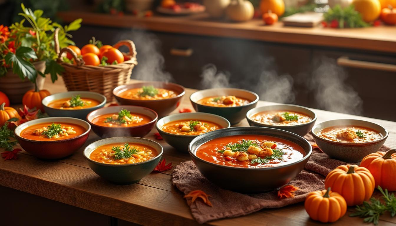 scopri 10 zuppe autunnali veloci da preparare in soli 30 minuti! ricette facili e gustose per riscaldare le tue serate d’autunno con ingredienti di stagione.