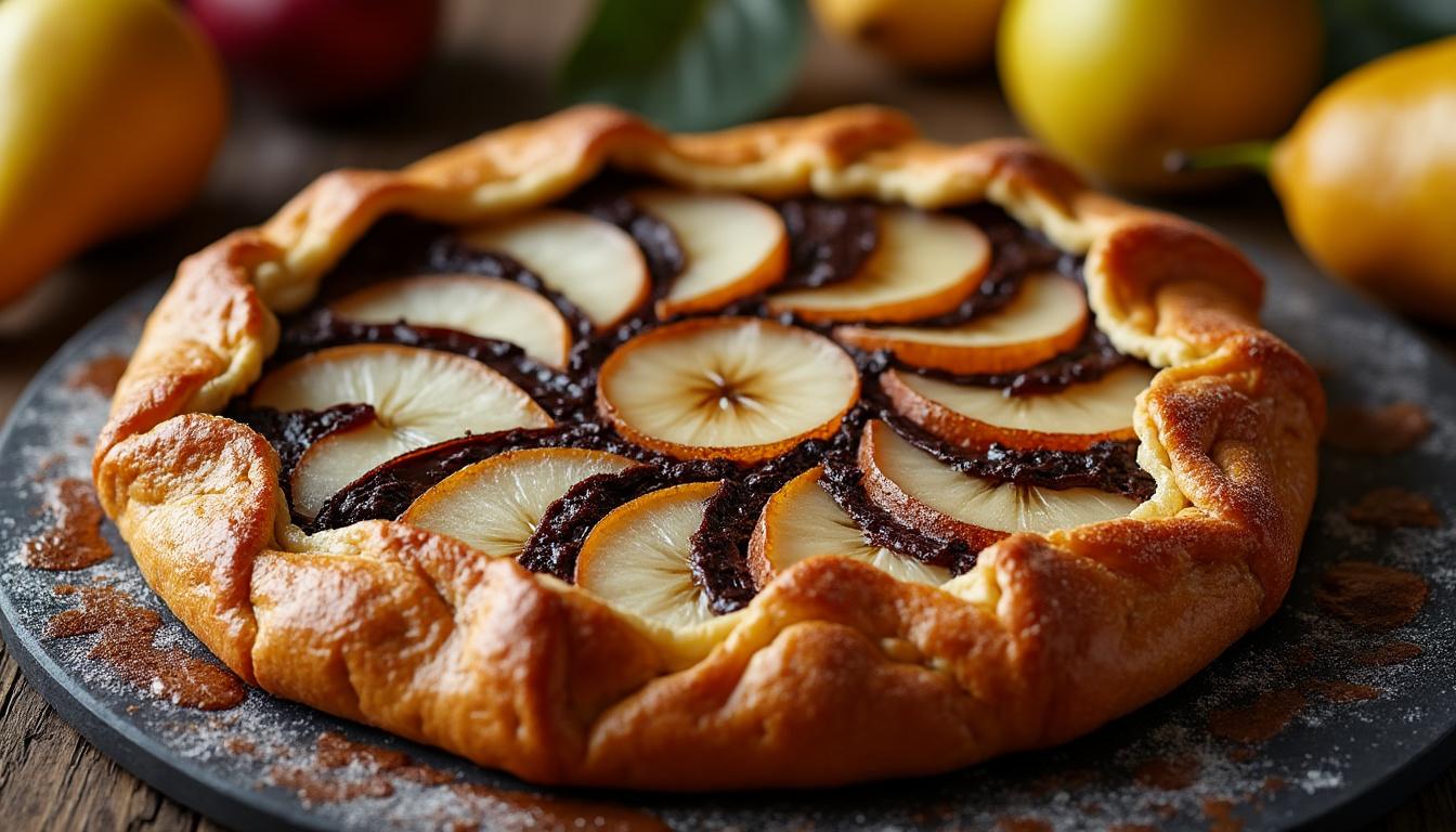 scopri la crostata di pere e cioccolato, un dolce autunnale goloso perfetto per coccolarti con il gusto intenso e avvolgente della stagione.