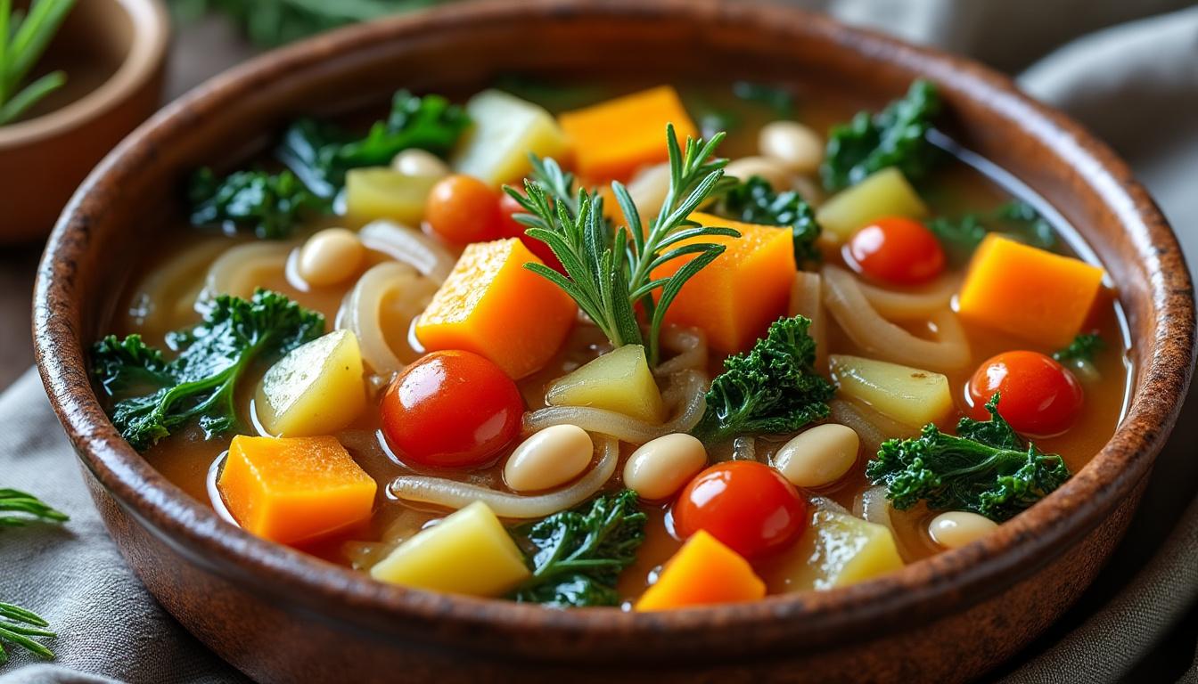 scopri la ricetta del minestrone di novembre, preparato con tutti gli ingredienti freschi e di stagione per un piatto sano e gustoso.