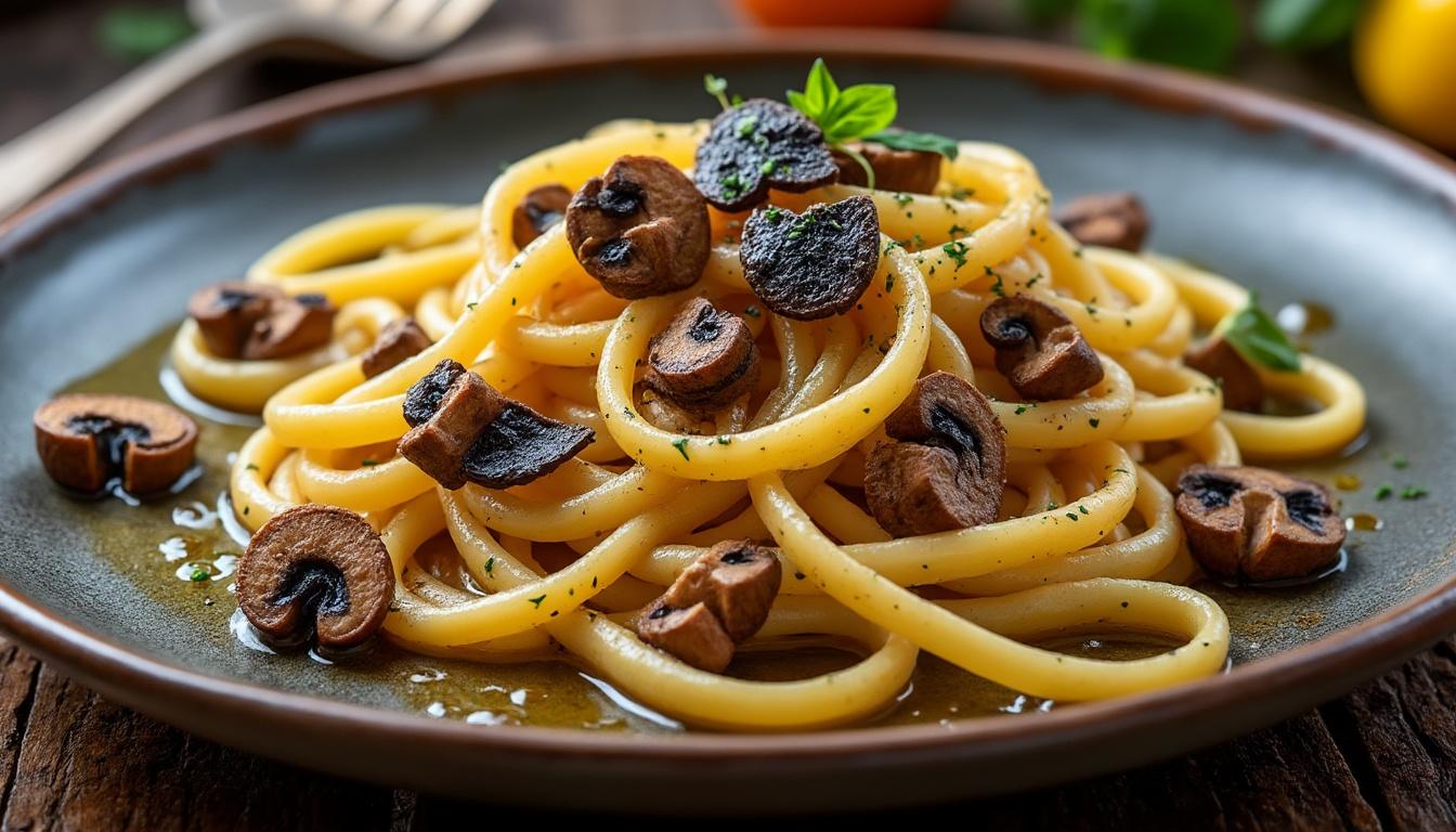 scopri la ricetta gourmet delle tagliatelle ai funghi porcini e tartufo, un piatto raffinato e delizioso perfetto per gli amanti della cucina italiana autentica.