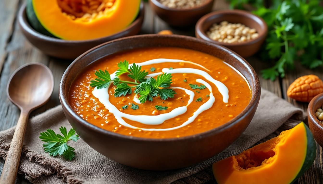 scopri la ricetta della zuppa di lenticchie e zucca: un piatto proteico, nutriente e ricco di sapore, ideale per restare in forma durante l’autunno. facile, salutare e perfetta per tutta la famiglia!
