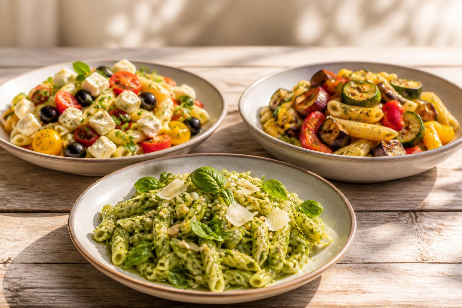 scopri 3 idee veloci per preparare una pasta fredda estiva: ricette gustose con pesto, sapori mediterranei e verdure fresche per un pasto leggero e rinfrescante.