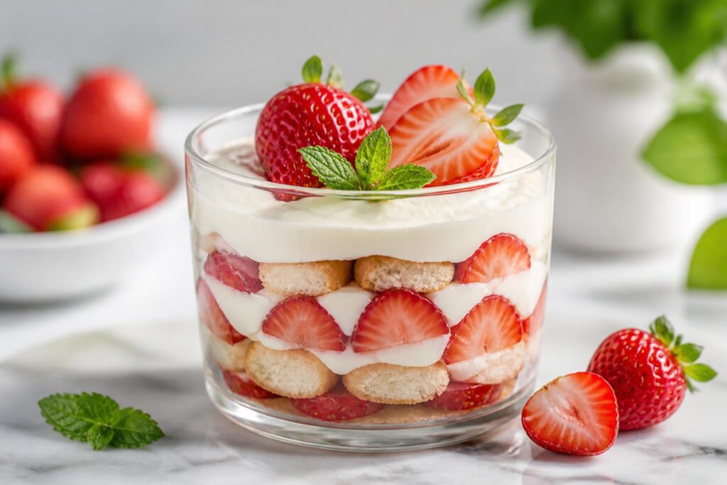 scopri il tiramisù alle fragole, una deliziosa variante fresca senza uova crude, perfetta per un dessert leggero e goloso.
