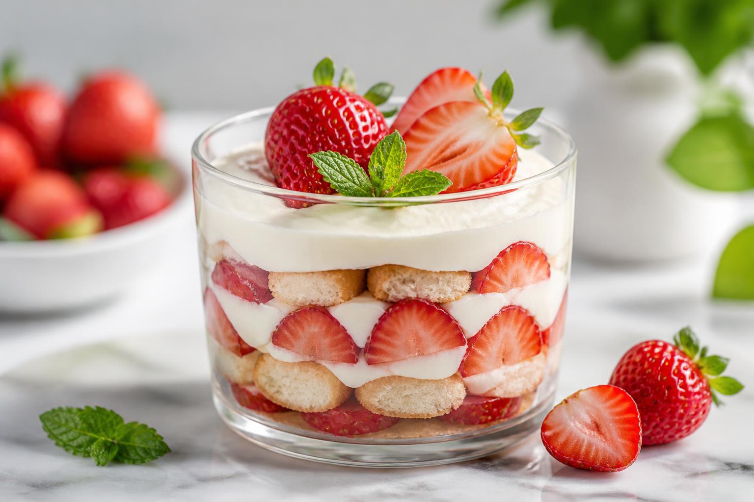 scopri il tiramisù alle fragole, una deliziosa variante fresca senza uova crude, perfetta per un dessert leggero e goloso.